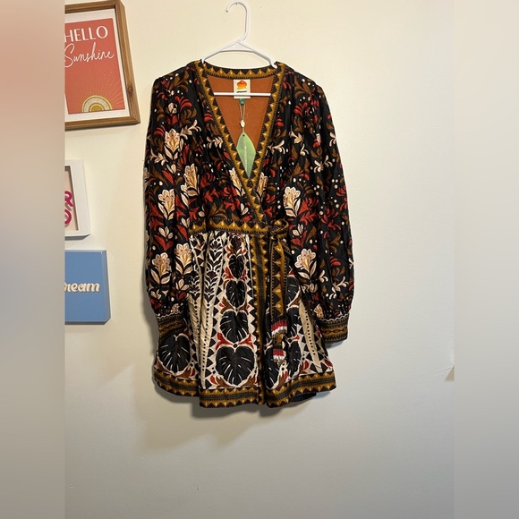 Farm Rio Tapestry Garden V-Neck Belted Mini Dress - Picture 5 of 9